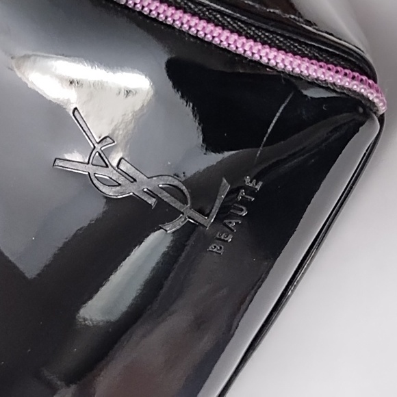 Yves Saint Laurent Beaute Black Patent Faux Leather Cosmetics Case - Picture 3 of 10